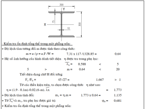 Tính toán khả năng chịu lực của thanh chống H300x300x10x15