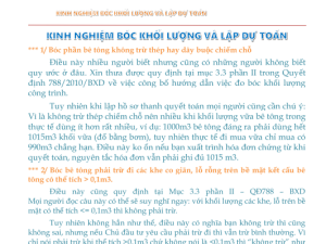 Kinh nghiệm đo bóc khối lượng và lập dự toán