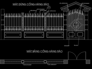 Bản vẽ cổng và hàng rào siêu đẹp