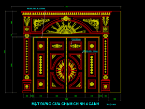 Bản vẽ cad cửa đi theo phong cách cổ điển
