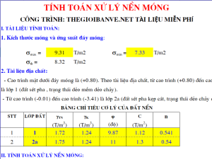 Tính toán xử lý nền móng công trình bằng cọc tre