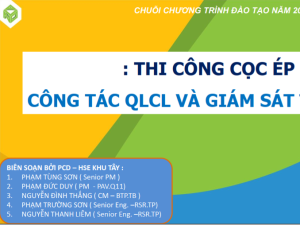THI CÔNG CỌC ÉP CÔNG TÁC QLCL VÀ GIÁM SÁT THI CÔNG