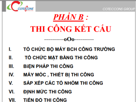 Cẩm nang thi công Coteccons- Quy trình thi công phần kết cấu