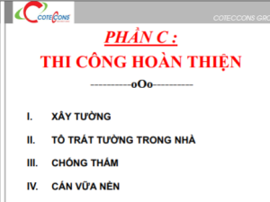 Cẩm nang thi công Coteccons- Quy trình thi công phần hoàn thiện