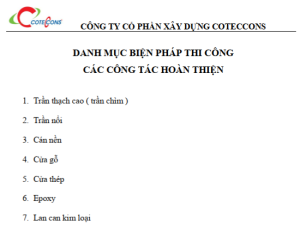 Biện pháp thi công các công tác hoàn thiện
