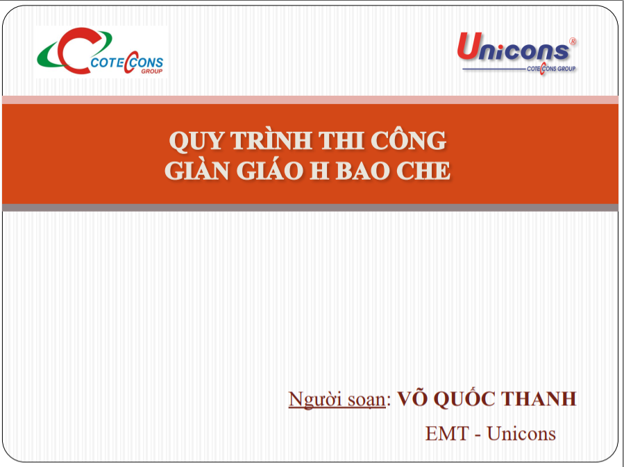 Coteccons – Công tác dàn giáo bao che ( Giáo H)