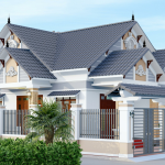 Bản vẽ thiết kế nhà mái thái 1 tầng kích thước 13.6x11m