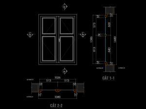 Bản vẽ shop cửa nhôm kính, vách kính công ty Eurowindow