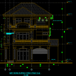 Bản vẽ thiết kế biệt thự 3 tầng kích thươc 10x13m