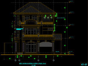 Bản vẽ thiết kế biệt thự 3 tầng kích thươc 10x13m