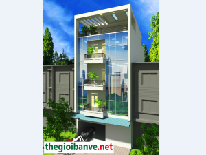 Bản vẽ thiết kế nhà văn phòng kích thước 8×21.5 4 tầng 1 tum