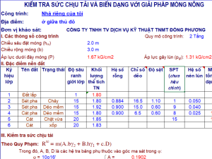 KIỂM TRA SỨC CHỊU TẢI VÀ BIẾN DẠNG VỚI GIẢI PHÁP MÓNG NÔNG