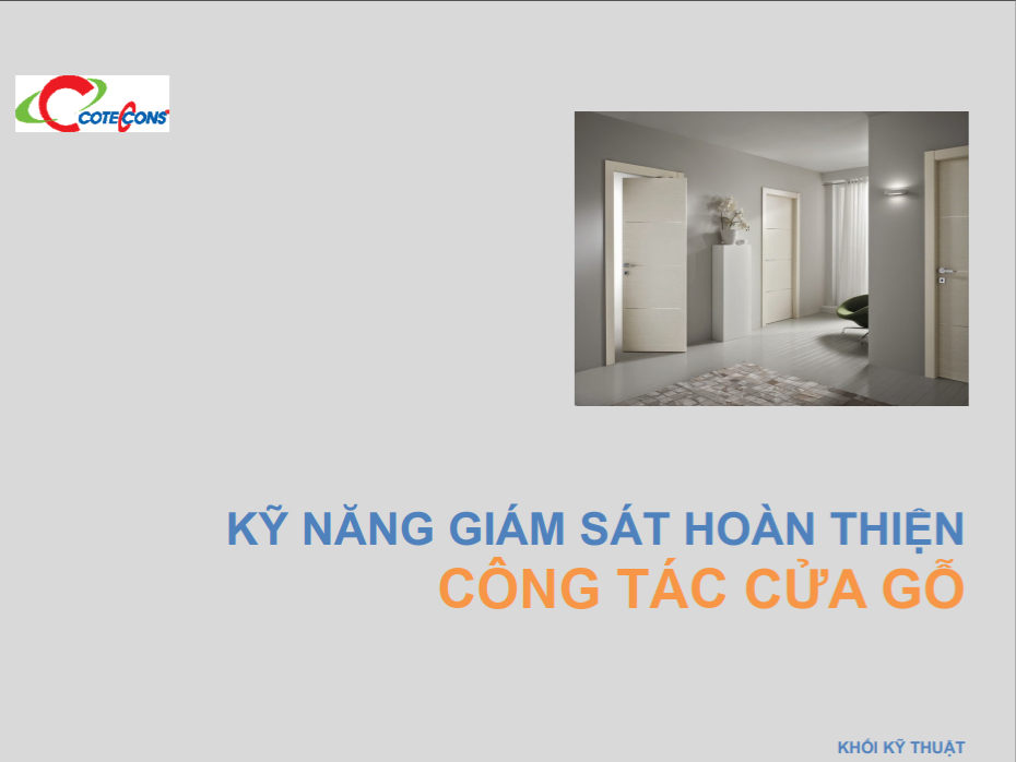 Coteccons – Kỹ năng giám sát hoàn thiện- Công tác cửa gỗ