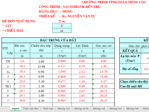File excel tính toán cọc nhồi