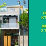 Bàn vẽ thiết kế nhà phố 3 tầng kích thước 5×18.5m