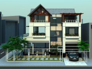 Bản vẽ thiết kế biệt thự 12×12.5m 3 tầng
