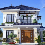File Cad Thiết Kế Biệt Thự 2 Tầng Kích Thước 8x10m