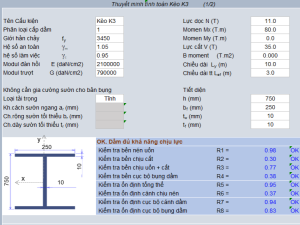 File excel tính toán dầm kết cấu thép