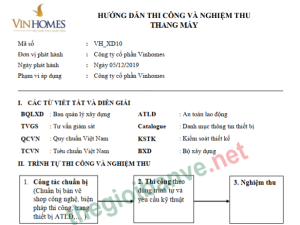 Vinhomes_Hướng dẫn thi công và nghiệm thu thang máy