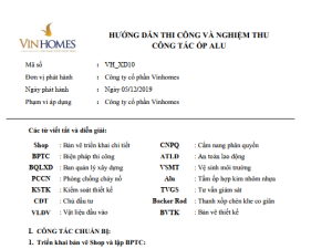 Vinhomes_Hướng dẫn thi công và nghiệm công tác ốp Alu