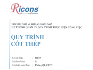 Ricons – Quy trình cốt thép