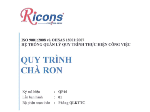 Ricons – Quy trình chà ron