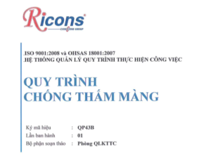 Ricons – Quy trình chống thấm màng
