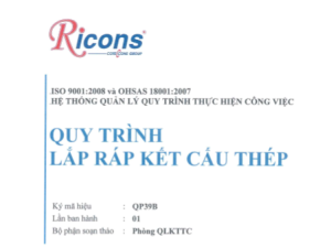Ricons – Quy trình gia công kết cấu thép