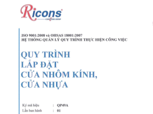 Ricons – Quy trình lắp đặt cửa nhôm kính – cửa nhựa