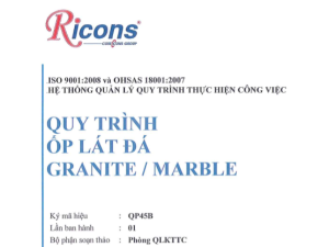 Ricons – Quy trình ốp lát đá Granite-Marble