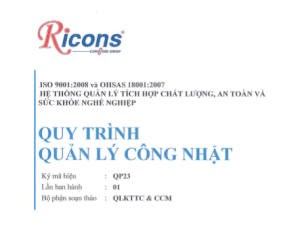 Ricons – Quy trình quản lý công nhật