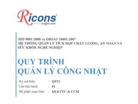 Ricons – Quy trình quản lý công nhật