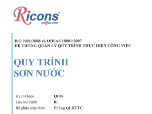 Ricons – Quy trình sơn nước