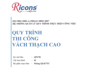 Ricons – Quy trình thi công vách thạnh cao