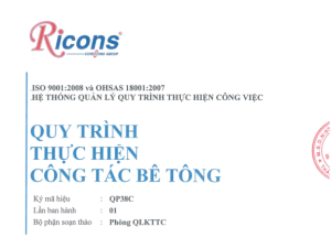 Ricons – Quy trình thực hiện công tác bê tông