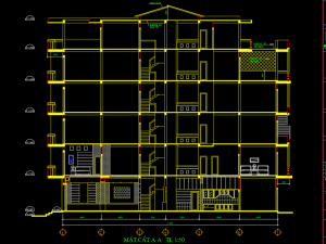 Bản vẽ thiết kế nhà phố 5 tầng kích thước 4x22m