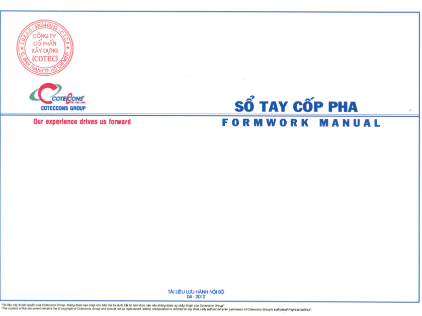 Coteccons – Sổ tay cốp pha