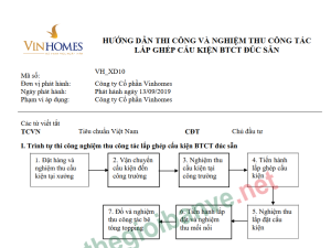 Vinhomes_Hướng dẫn thi công và nghiệm thu công tác lắp ghép bê tông cốt thép đúc sẵn