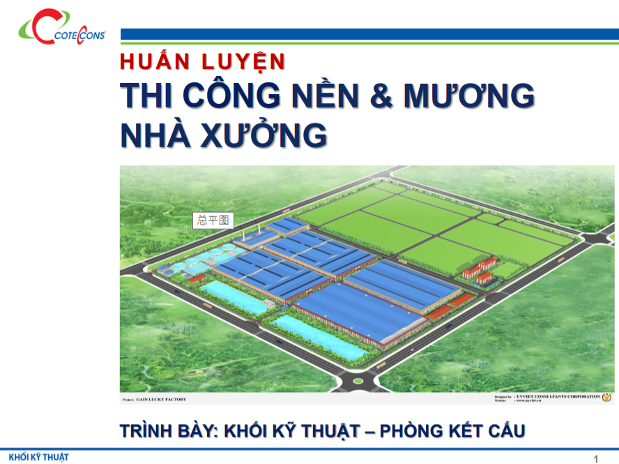 Coteccons – Thi công nền, mương nhà xưởng