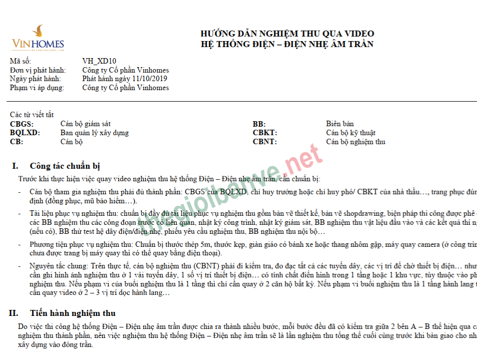 Vinhomes_Hướng dẫn thi công và nghiệm thu hệ thống điện, điện nhẹ âm trần