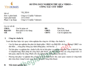 Vinhomes_Hướng dẫn thi công và nghiệm thu công tác cốt thép