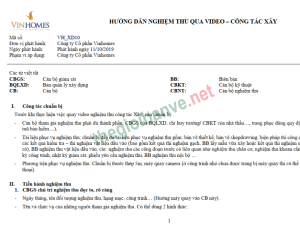 Vinhomes_Hướng dẫn nghiệm thu qua video công tác xây