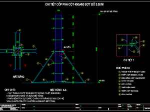 Bản vẽ chi tiết cốp pha cột