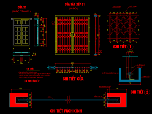 Bản vẽ chi tiết cửa xếp