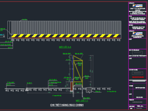 Bản vẽ shopdrawing cổng và hàng rào tạm