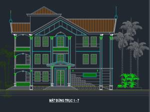Bản Vẽ Thiết Kế Biệt Thự 2 Tầng Mẫu Số 2