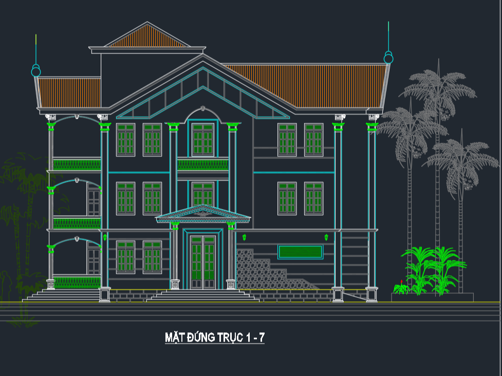 Bản Vẽ Thiết Kế Biệt Thự 2 Tầng Mẫu Số 2