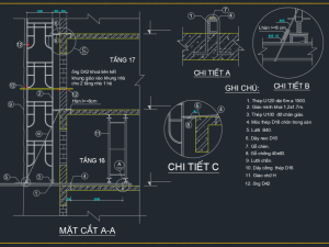 Bản vẽ bố trí dàn giáo trát ngoài