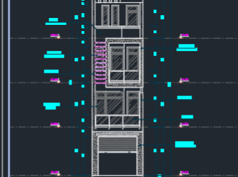 Bản vẽ kiến trúc nhà phố 4 tầng (3.75 x 14m) (kiến trúc,kết cấu,điện)