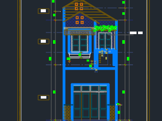 Bản vẽ kiến trúc nhà phố 2 tầng (4.2 x 19m) (kiến trúc,kết cấu,điện nước)